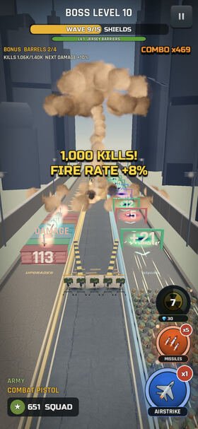 Mob Surge — nuke clearing a crowded lane